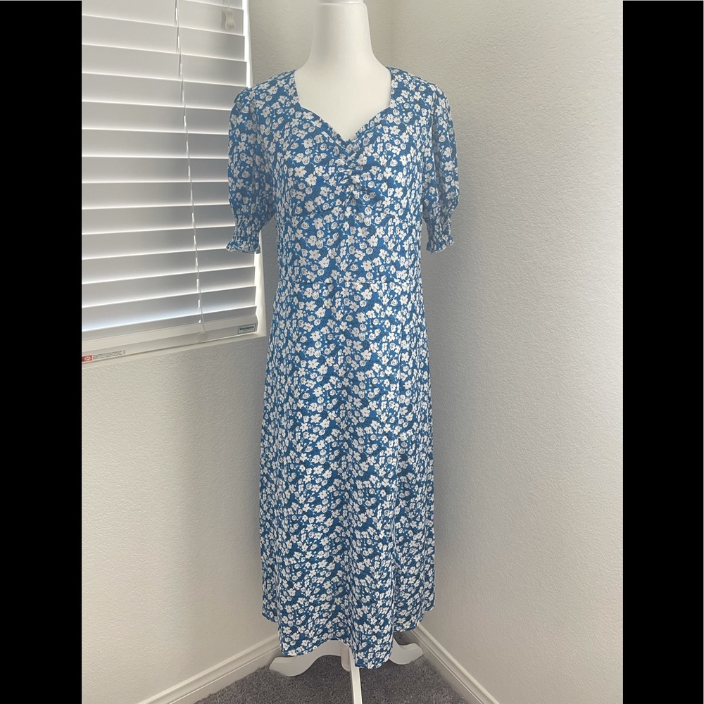 New with Tag！Blue Floral Dress